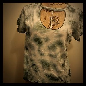 Women's tie dye cut out tshirt